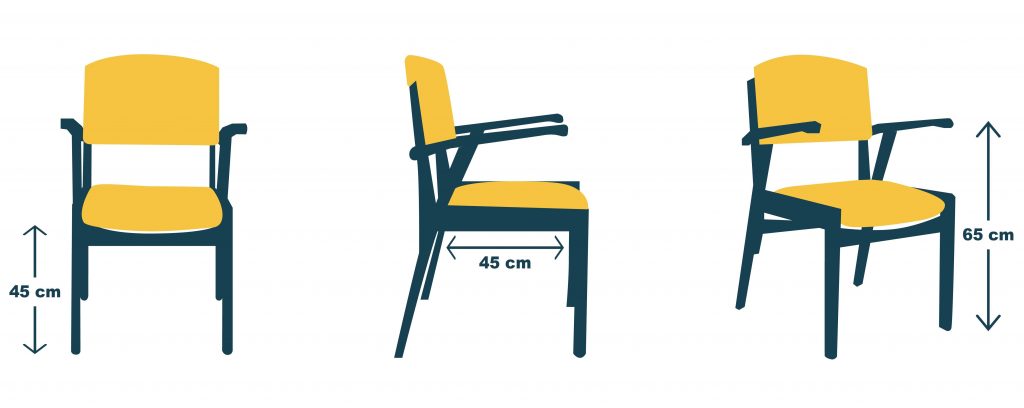 Dimension chaise  comment mesurer la hauteur de l'assise